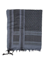Gray black shemagh scarf perfect for staying cool, signaling, and protection; ideal for boxing and fitness enthusiasts. Shop boxen equipment online.
